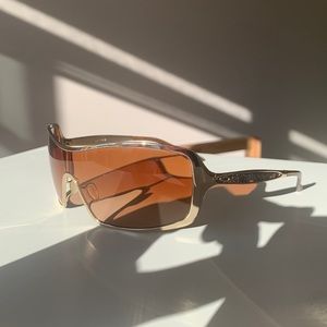 Oakley Sunglasses - Remedy Polished Gold Wire Frame Brown Gradient with Case